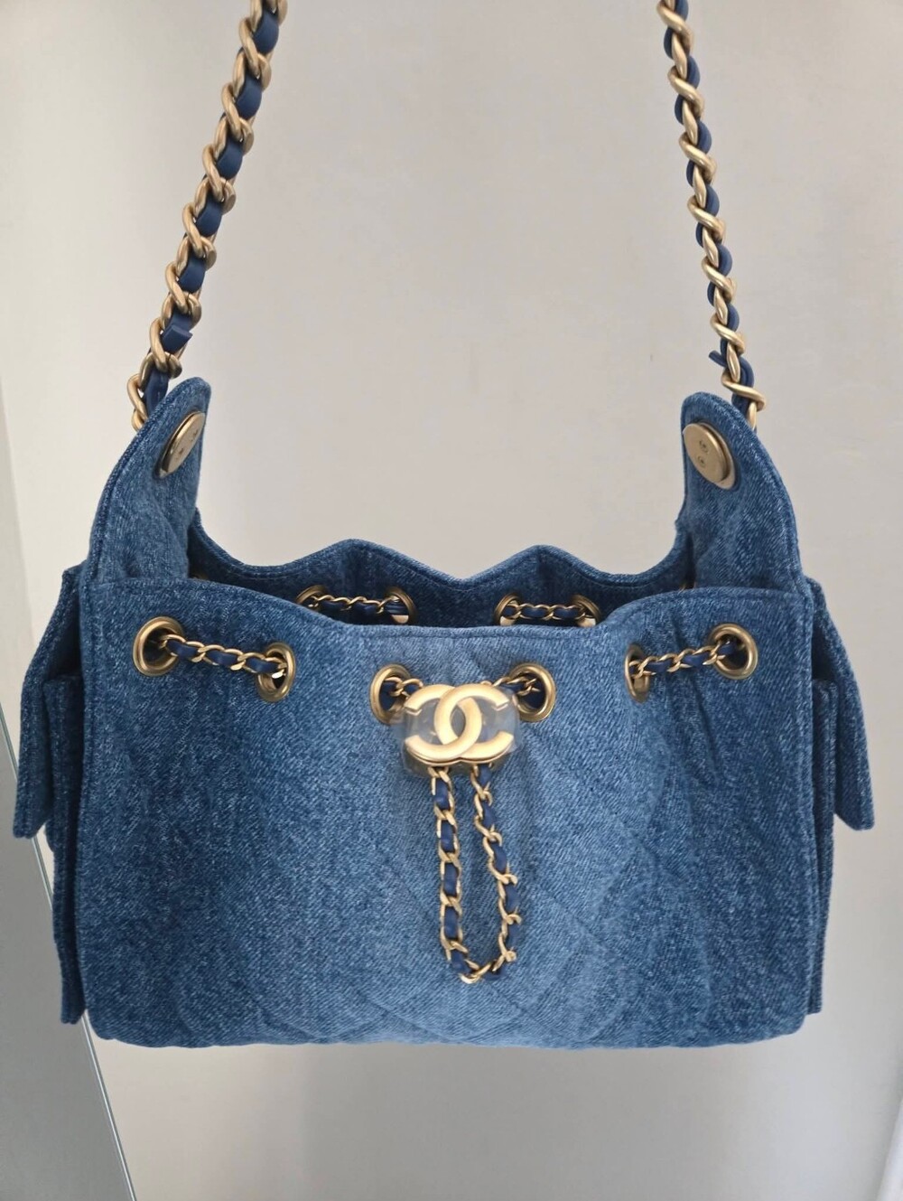 CHANEL Mini Blue Denim 25 Handbag.